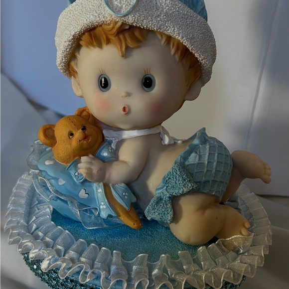 Handmade Other - Adorable Baby Figurine with Teddy Bear table decoration for baby shower